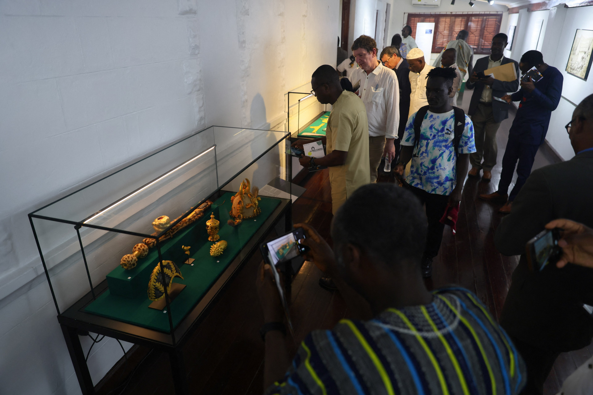 Artefatos exibidos no Museu do Palácio Manhyia, em Kumasi, Gana - Nipah Dennis / AFP