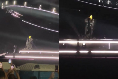 Madonna aparece no palco da Praia de Copacabana para passagem de som