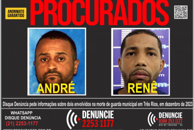 Disque Denúncia pede informações sobre acusados de participação em assassinato de guarda municipal em Três Rios