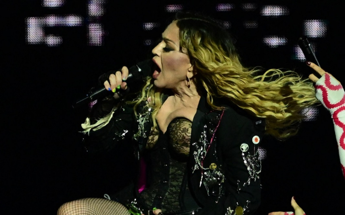 Madonna durante show da turnê The Celebration