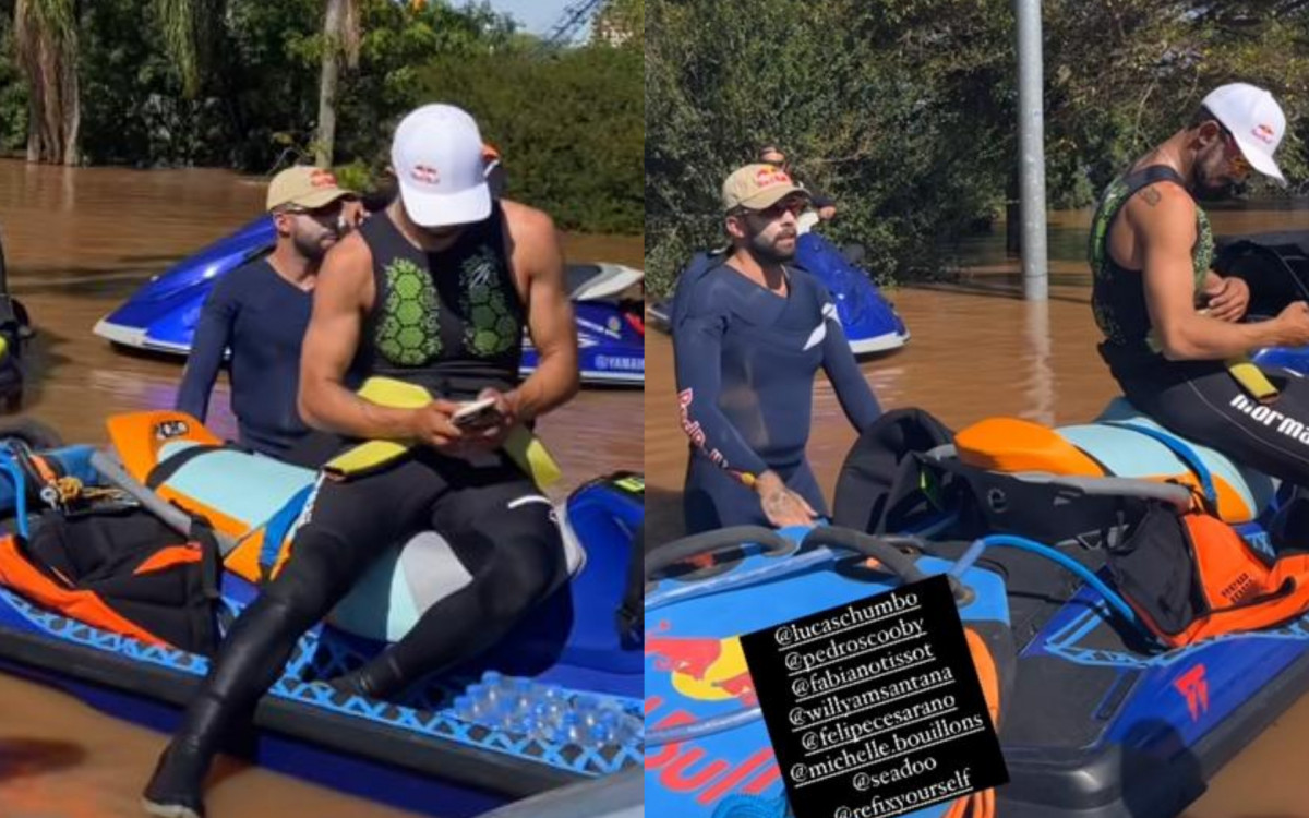 Pedro Scooby, Lucas Chumbo e outros surfistas chegam ao RS para ajudar em resgate com jet-skis  - Reprodução / Instagram