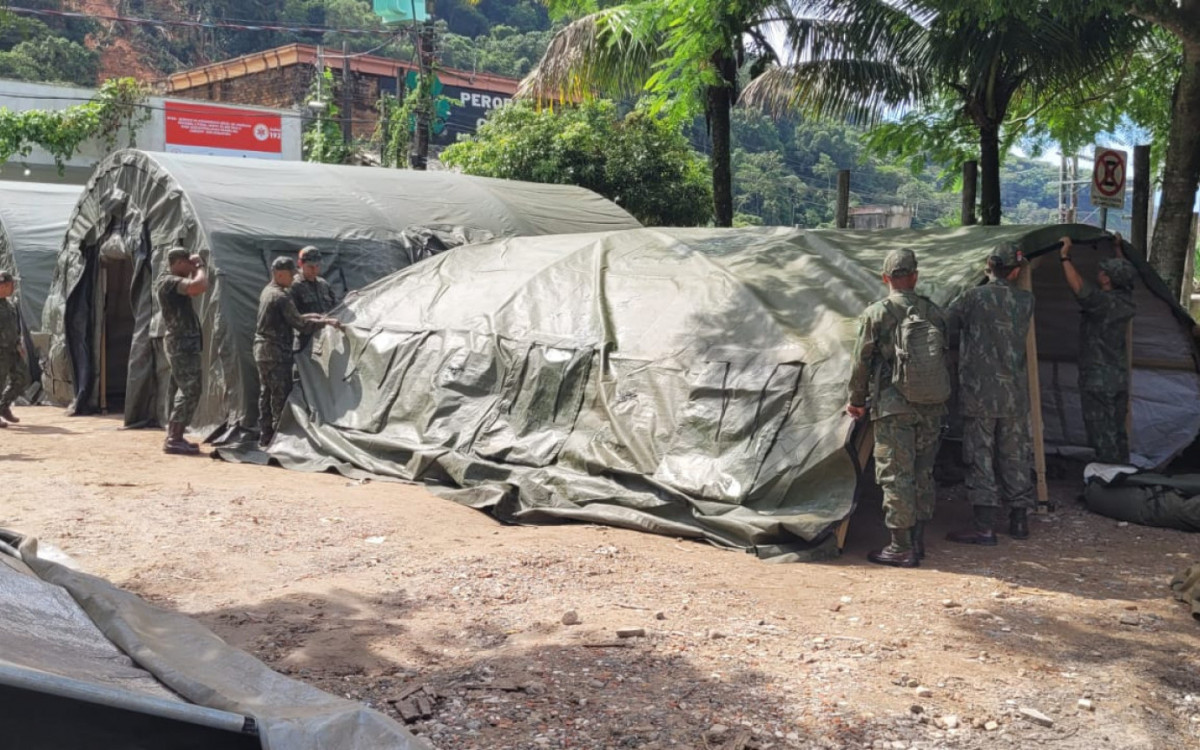 Montagem do Hospital de Campanha - Divulgação/Marinha do Brasil