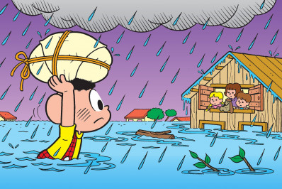 Cascão repete feito de 1983 e entra na água para ajudar vítimas das enchentes do RS