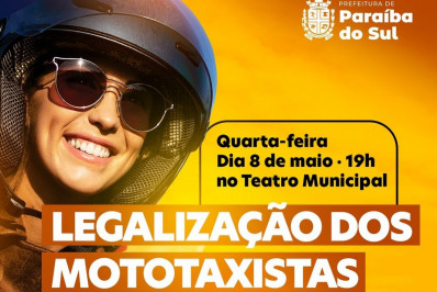 Serviço de mototáxi será legalizado nesta quarta-feira em Paraíba do Sul