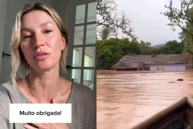 Muito emocionada, Gisele Bündchen pede doações para o Rio Grande do Sul