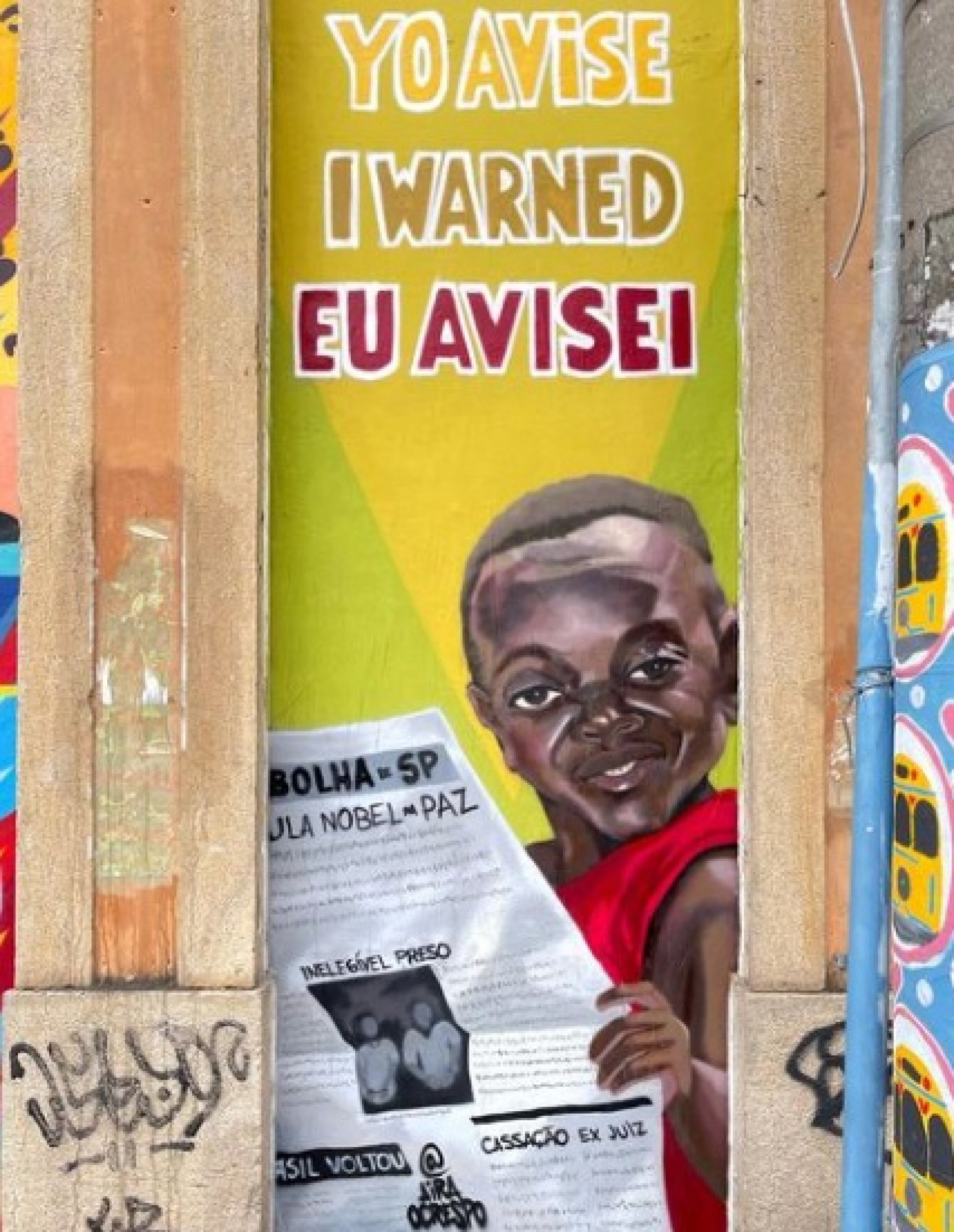 Air&aacute; Ocrespo, o Mc Grafiteiro, faz grafites pelas ruas da Zona Norte e Centro do Rio - Arquivo pessoal