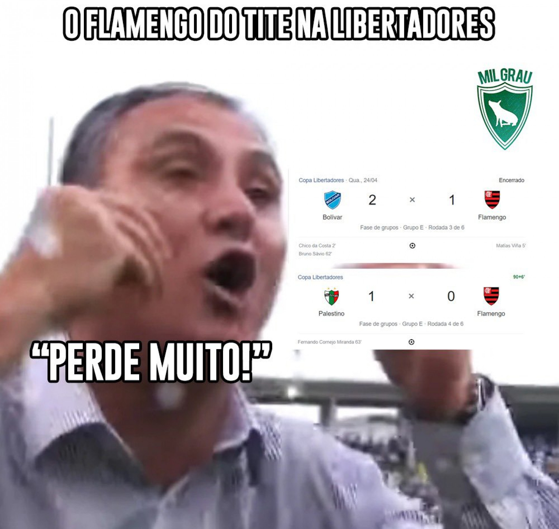 Brincadeira com a má fase do Flamengo na Libertadores - Divulgação/X @parmeramilgrau