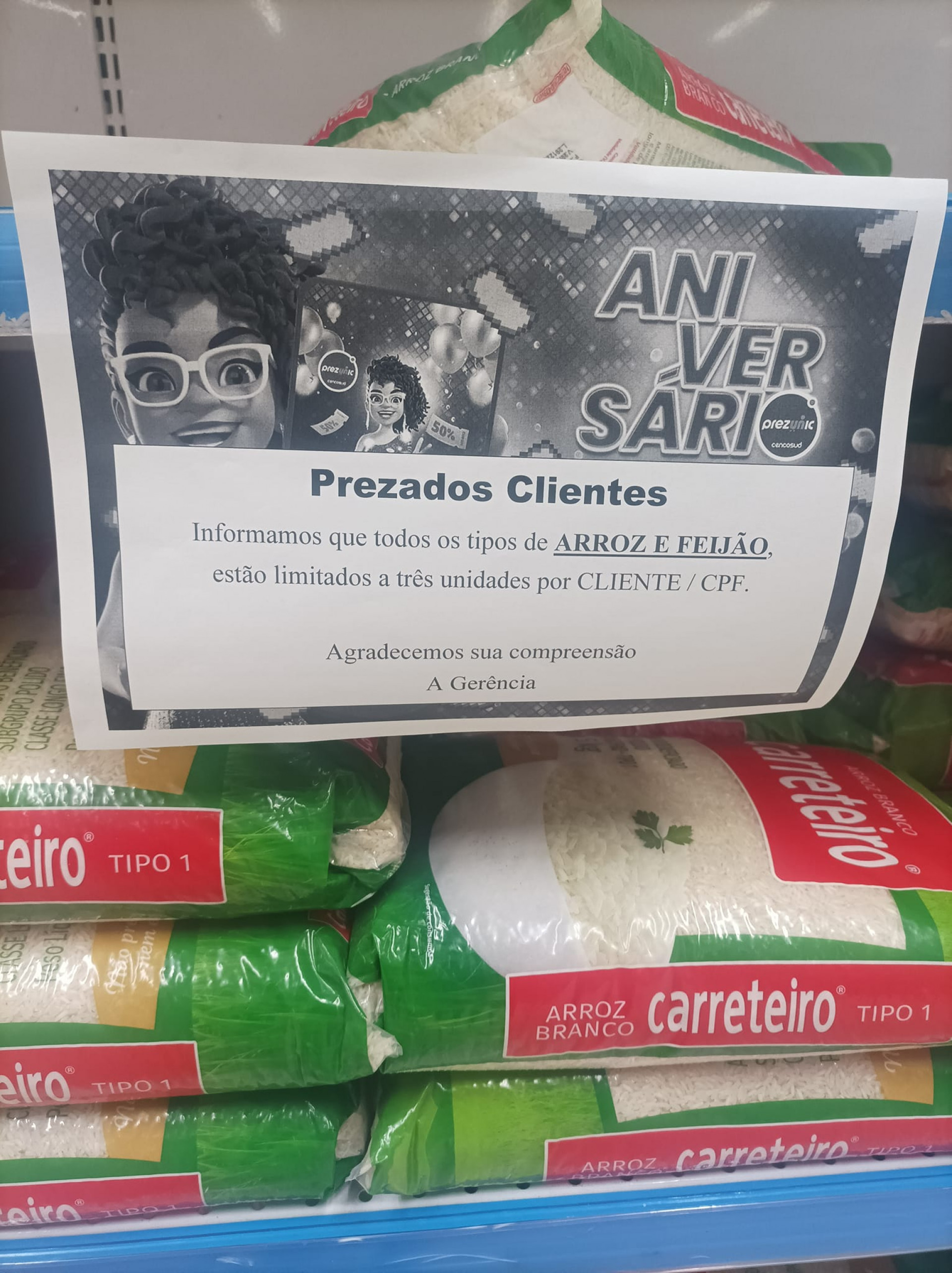 Publicações sobre limitação de compra para o arroz cria 'onda' de alerta no estado do Rio de Janeiro - Reprodução/Redes sociais