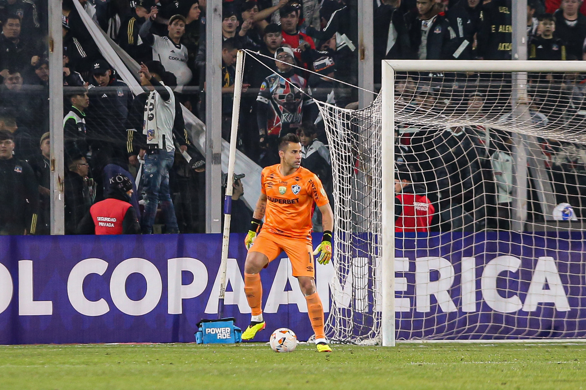 Fábio, do Fluminense, na partida contra o Colo-Colo - Marcelo Gonçalves/Fluminense
