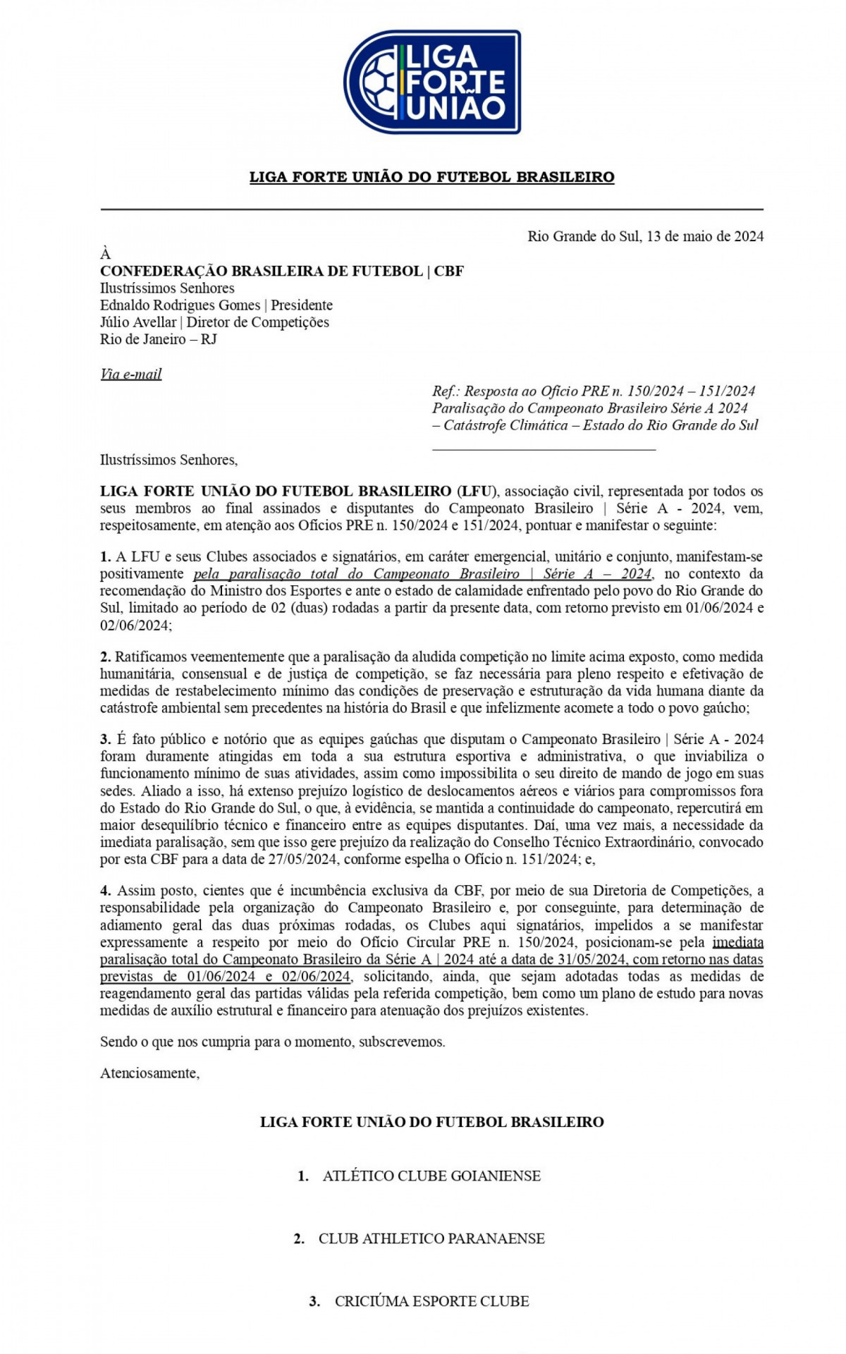 Documento da Liga Forte