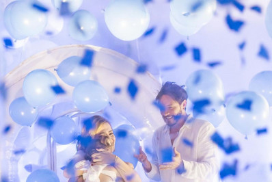 Viih Tube e Eliezer compartilham fotos de chá revelação do segundo filho