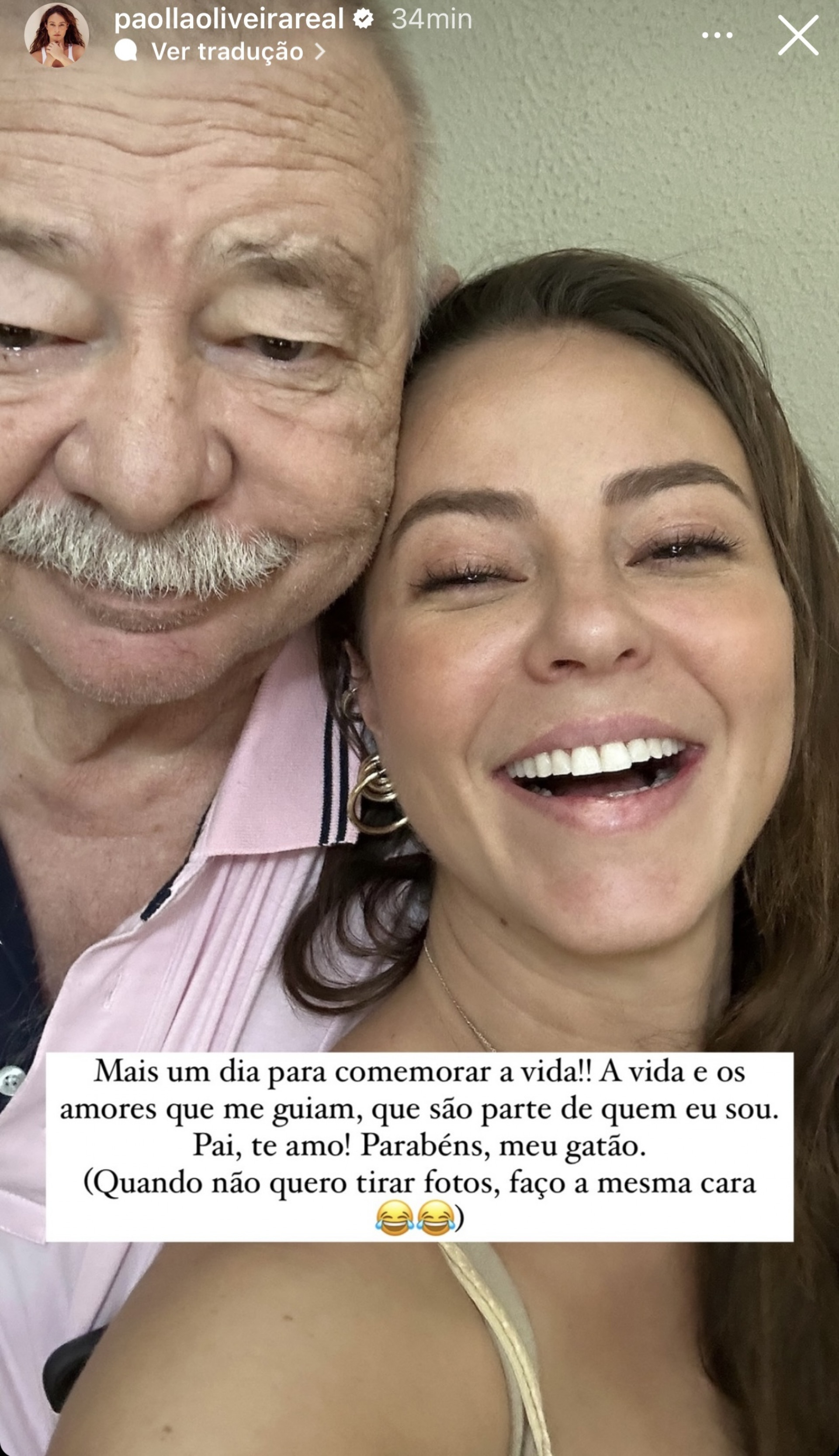 Paolla Oliveira celebra aniversário do pai - Reprodução