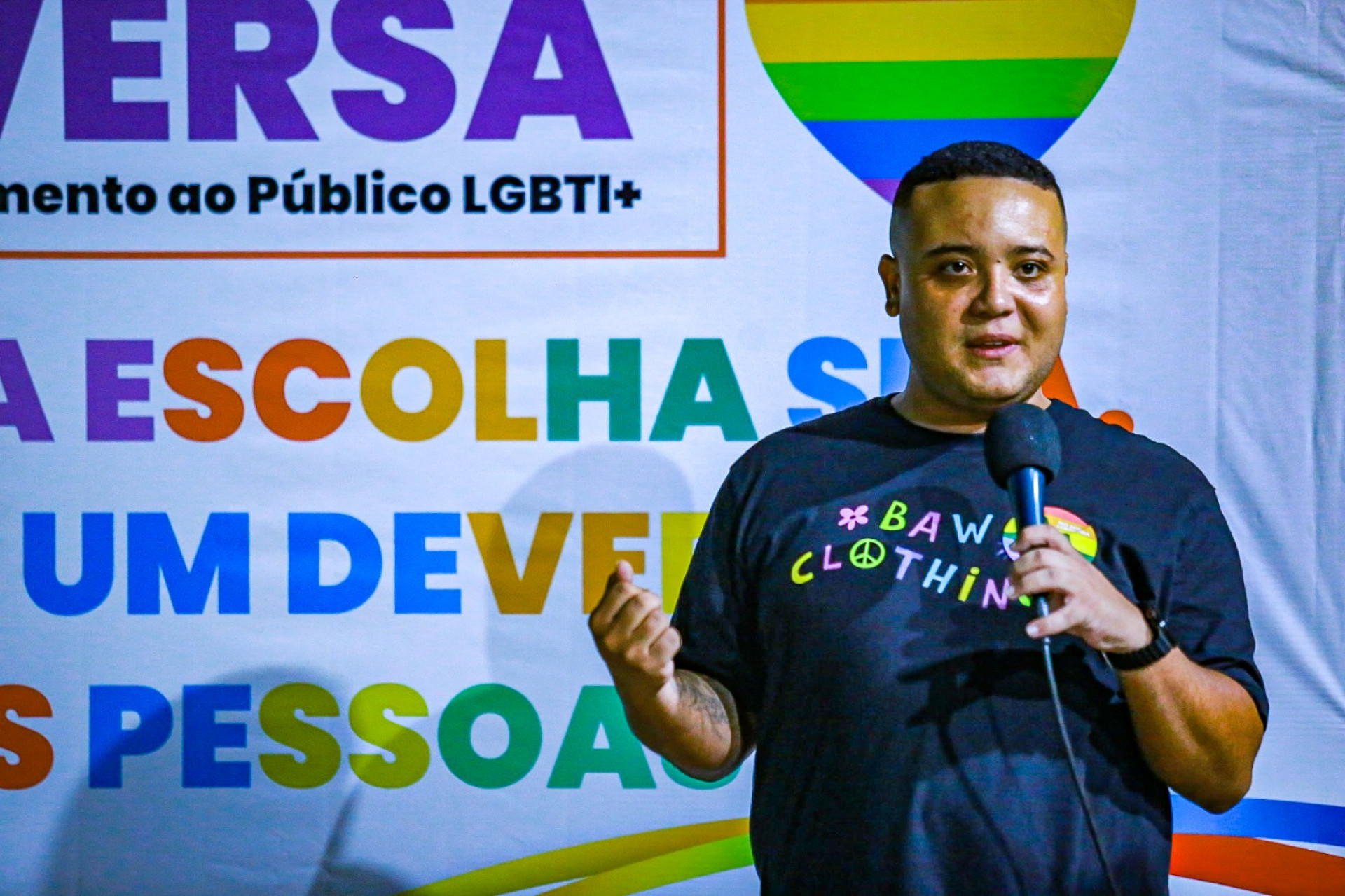 O coordenador municipal de Diversidade, Matheus Goulart, destacou que a comunidade LGBTI+ tem voz na cidade - Rafael Barreto / PMBR