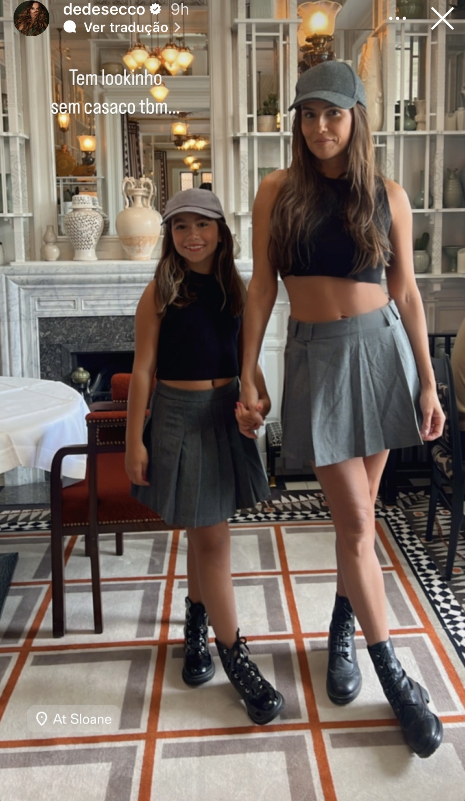 Deborah Secco combina look com a filha em Londres - Reprodução