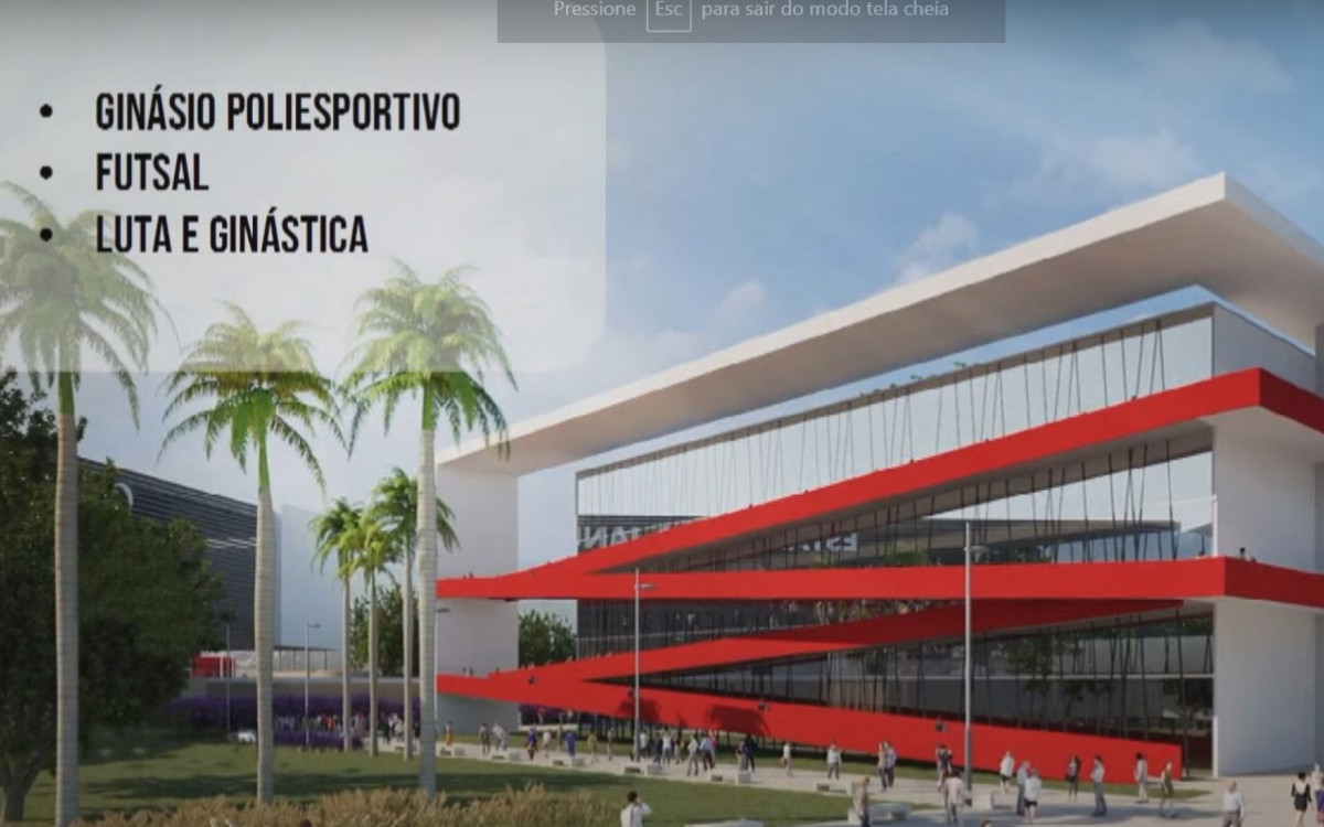 O novo ginásio poliesportivo de acordo com o projeto de reforma de São Januário