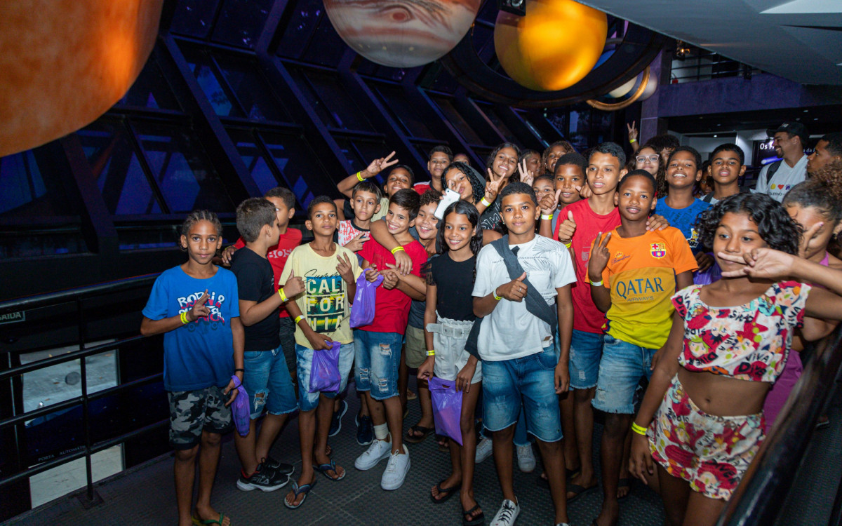 Crianças de projetos sociais de Duque de Caxias visitam o Planetário - Douglas Jacó / Drum Brasil/Divulgação