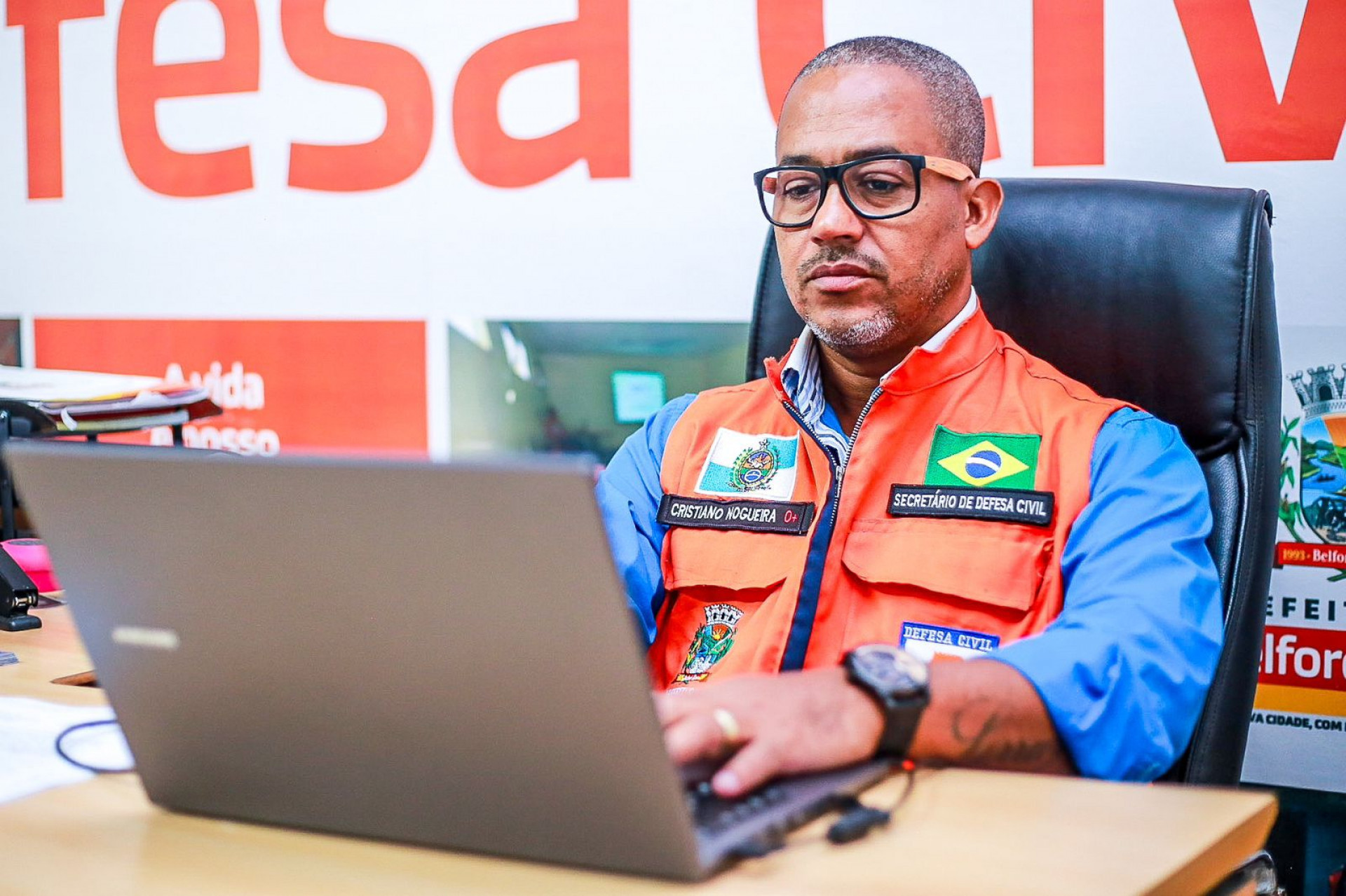 Cristiano Nogueira destacou que os volunt&aacute;rios s&atilde;o importantes no aux&iacute;lio &agrave;s v&iacute;timas de desastres naturais - Rafael Barreto / PMBR