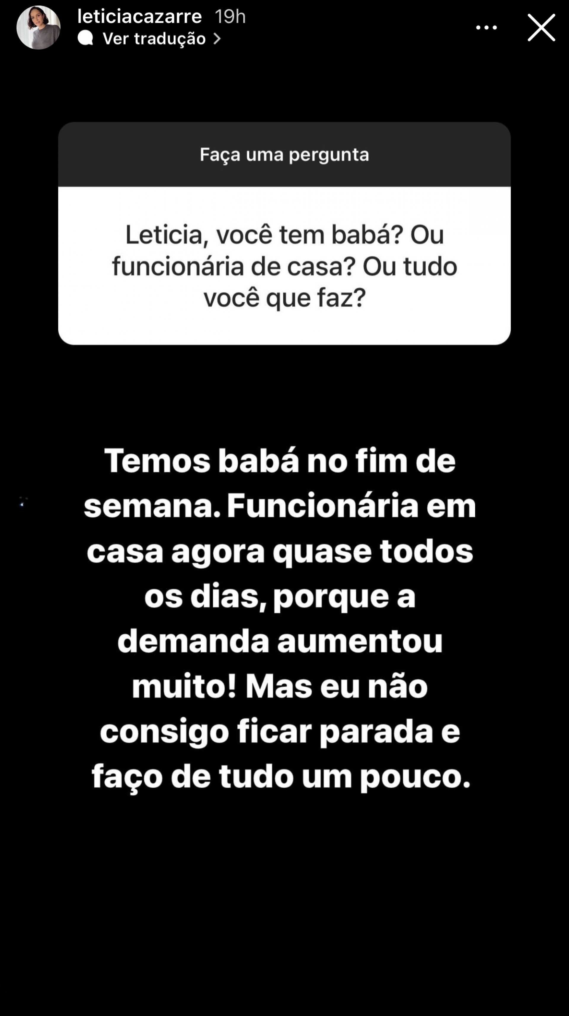 Leticia Cazarré responde dúvidas de seguidores - Reprodução