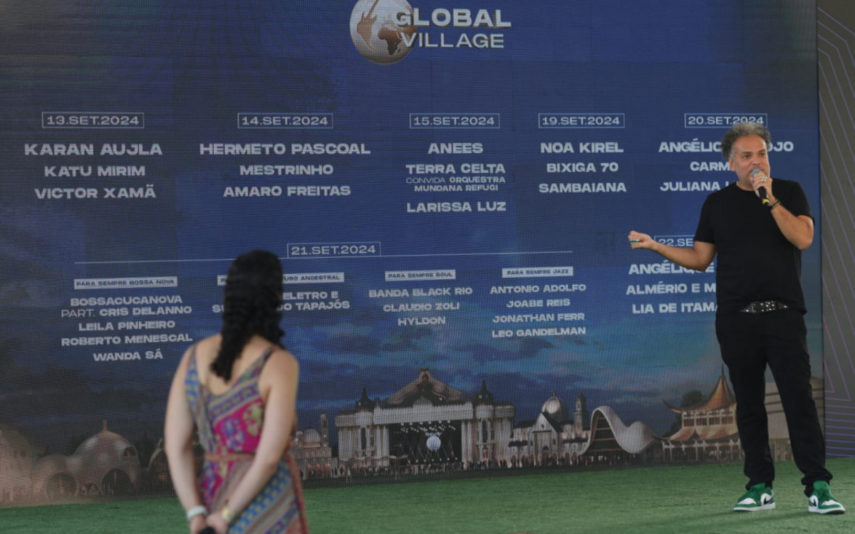 Ana Deccache e Zé Ricardo divulgam line-up da Global Village - Pedro Teixeira/Agência O DIA
