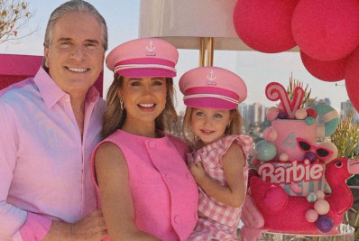 Roberto Justus comemora aniversário da filha caçula com festa na piscina temática da Barbie