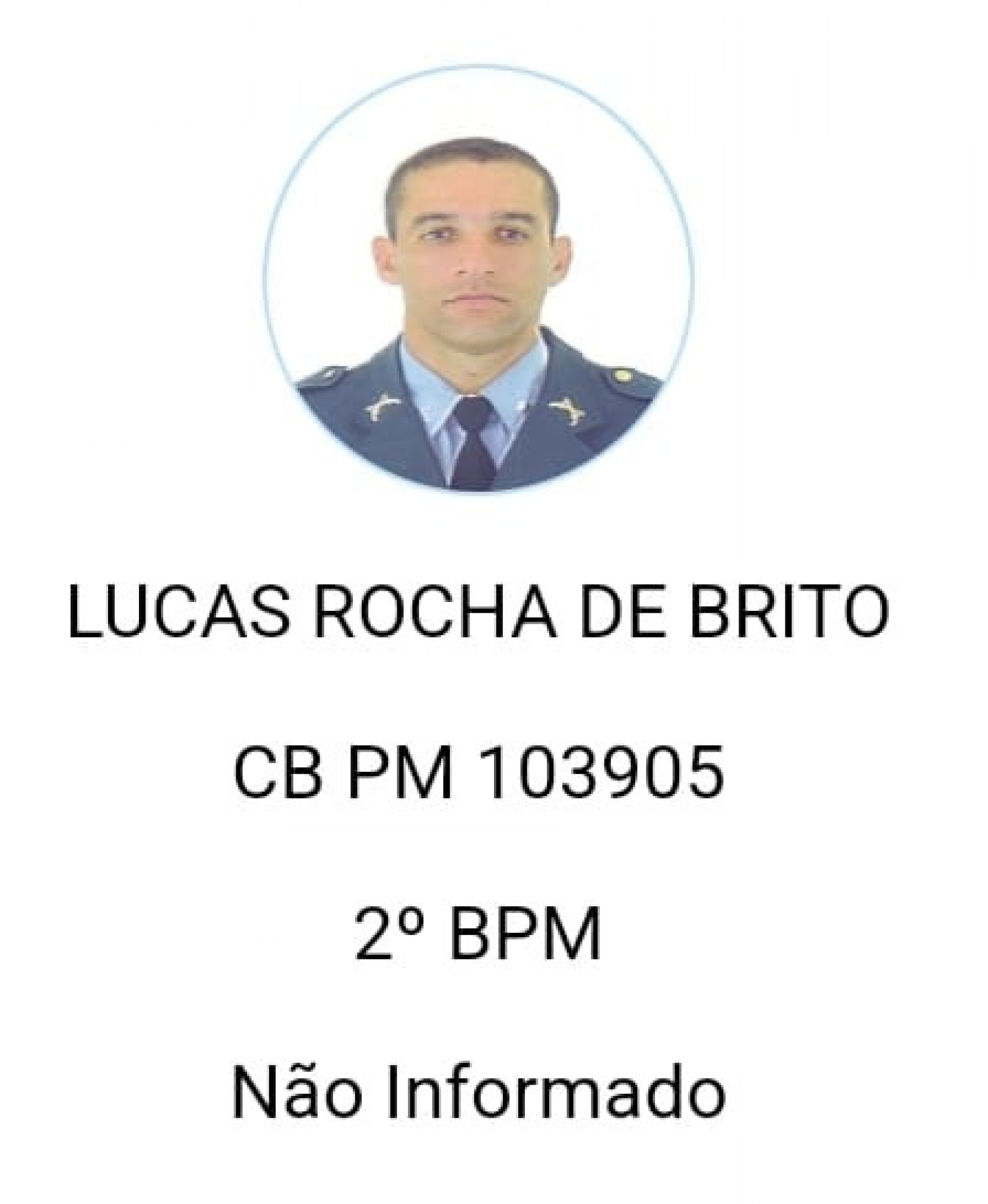 Lucas era cabo da PM e estava lotado no 2° BPM (Botafogo) - Reprodução