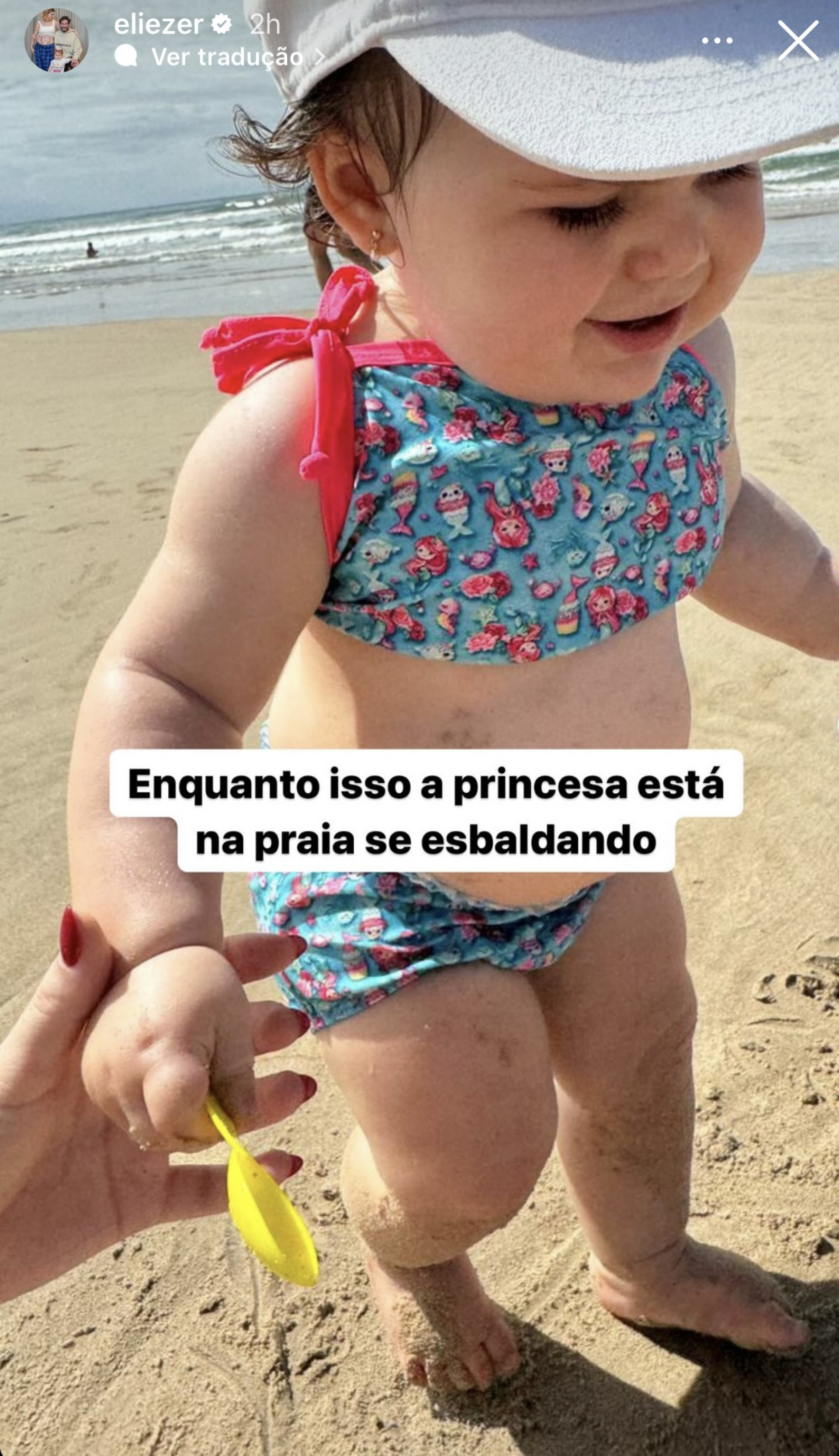 Eliezer mostra Lua na praia em Pernambuco - Reprodução