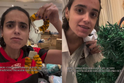 Algemas de sex-shop, vela e árvore de Natal: internauta mostra doações destinadas ao RS mais surreais
