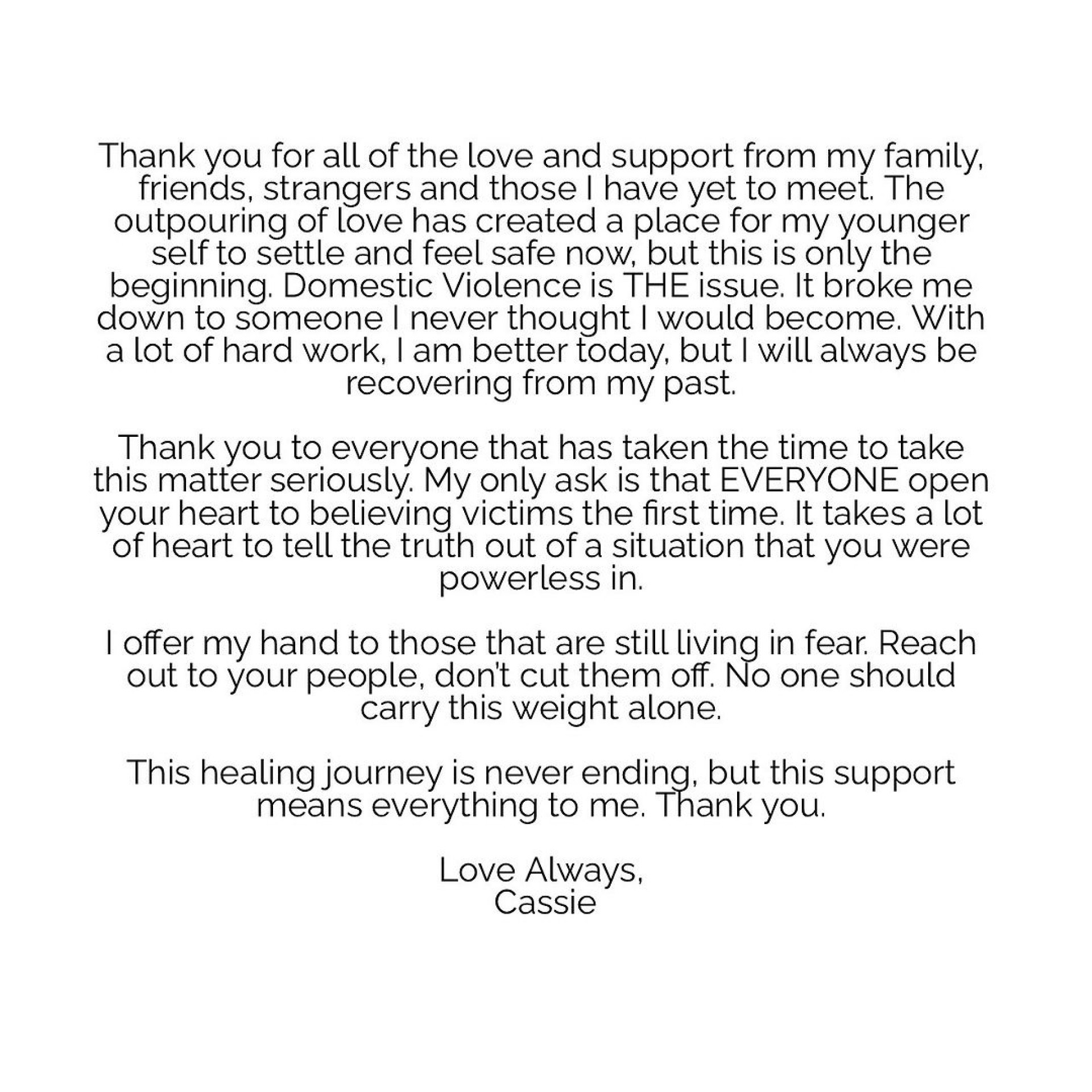 Cassie Ventura se pronuncia sobre vídeo em que é agredida por Sean Diddy Combs - Reprodução