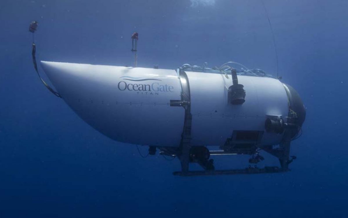 Submarino Titan, da OceanGate, que implodiu no fundo do mar em 2023 - Reprodução