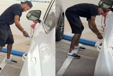 Irritado? Neymar fura pneu de carro de colega de time após brincadeira