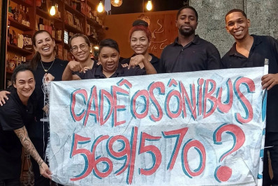 Moradores e comerciantes de Laranjeiras protestam contra sumiço de linhas de ônibus 569 e 570