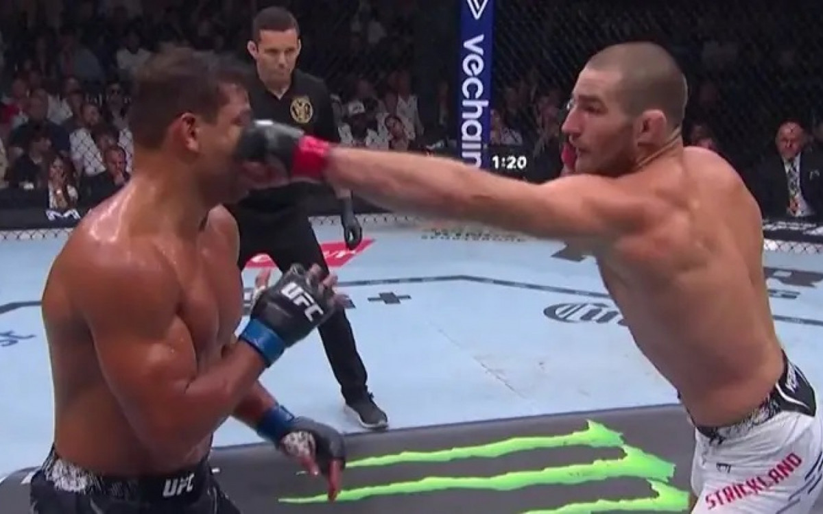 Sean Strickland superou Borrachinha no co-main event do UFC 302