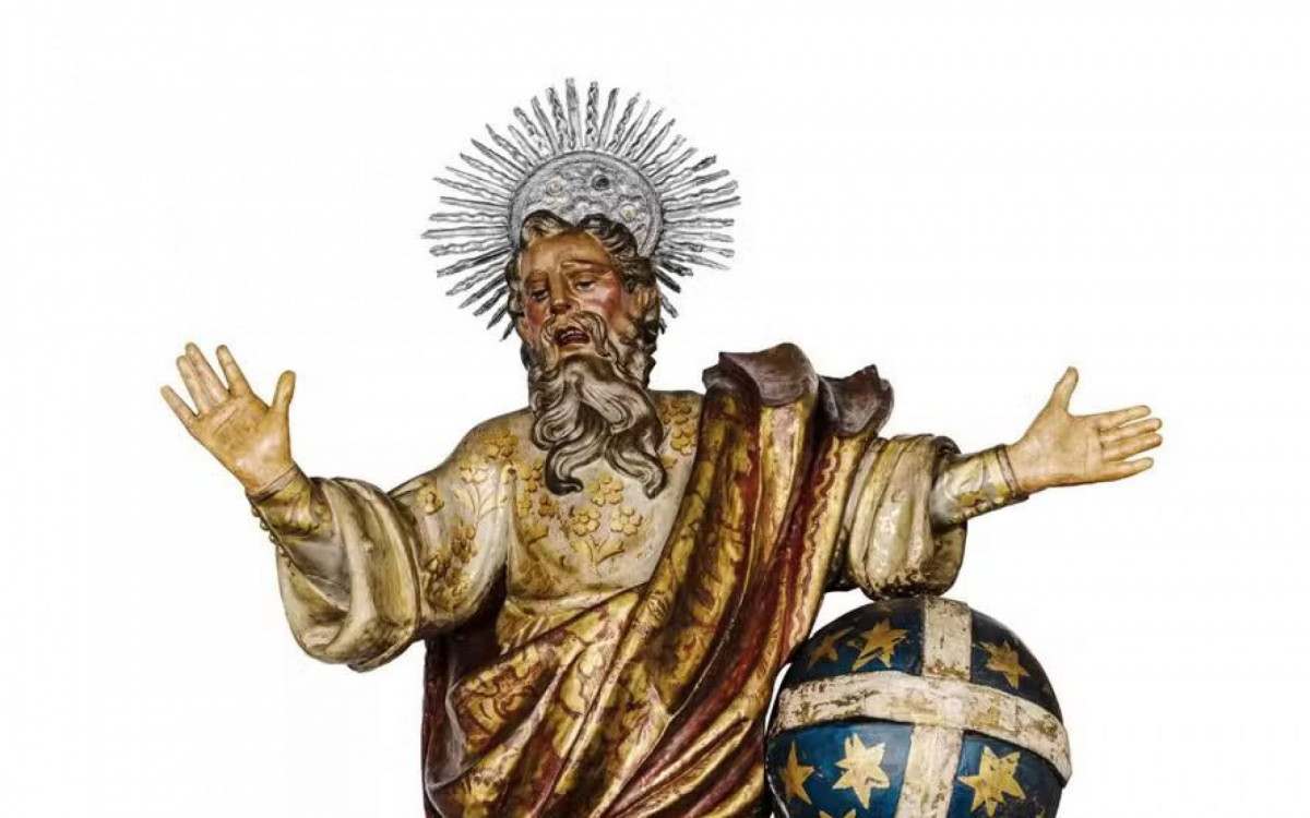 Escultura representando o Divino Pai Eterno, atribuída ao escultor Mestre Valentim, seria leiloada em São Paulo
