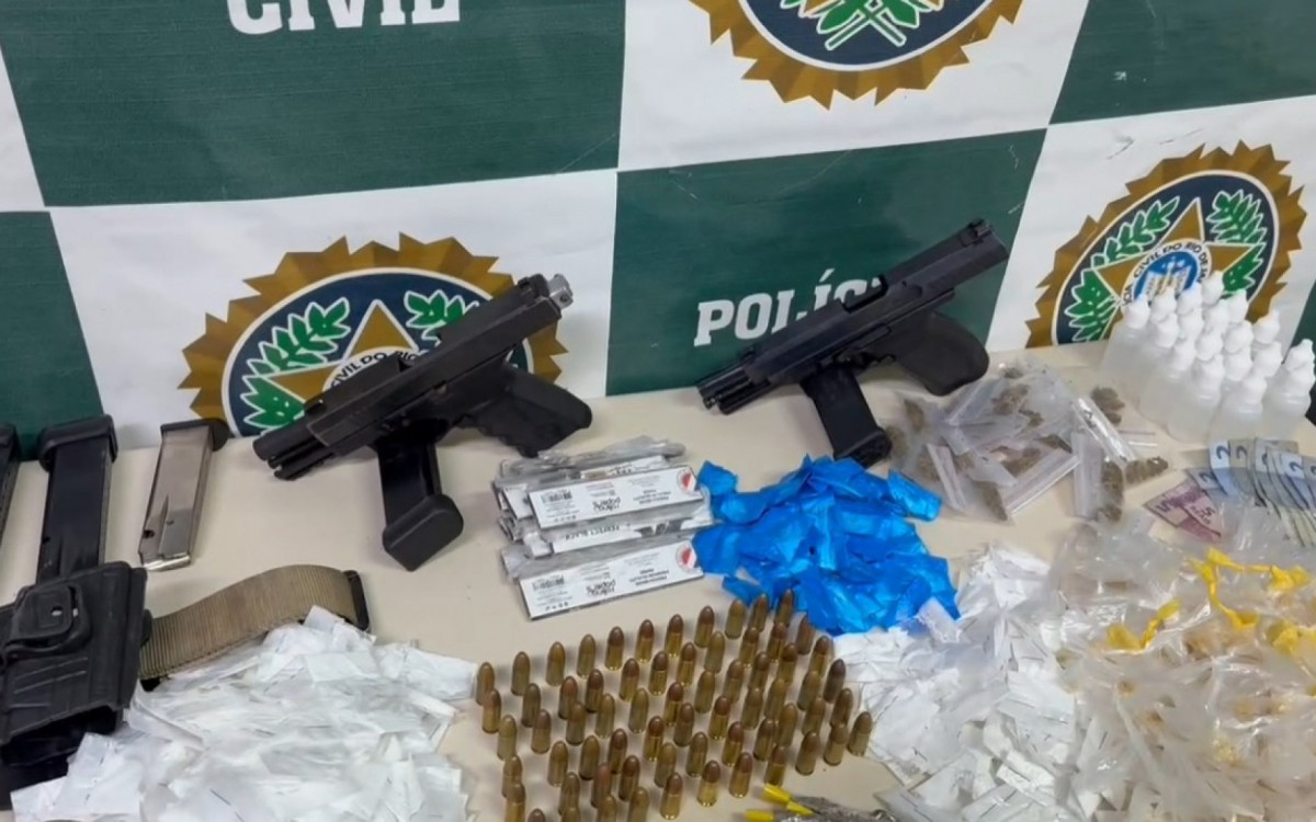 Material apreendido com criminosos em boca de fumo na Cidade Nova