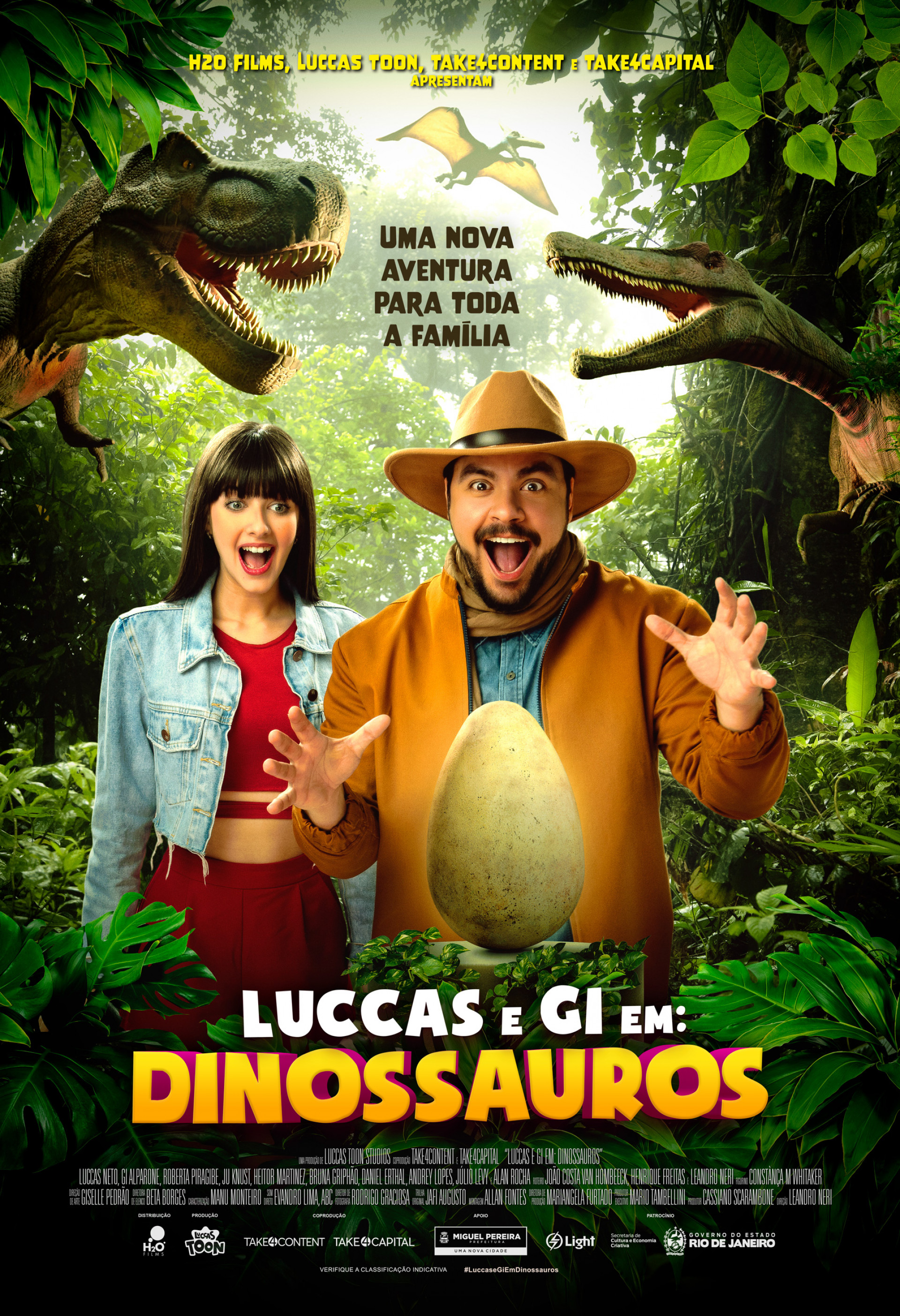Veja o cartaz do filme 'Luccas e Gi em: Dinossauros' - Divulgação
