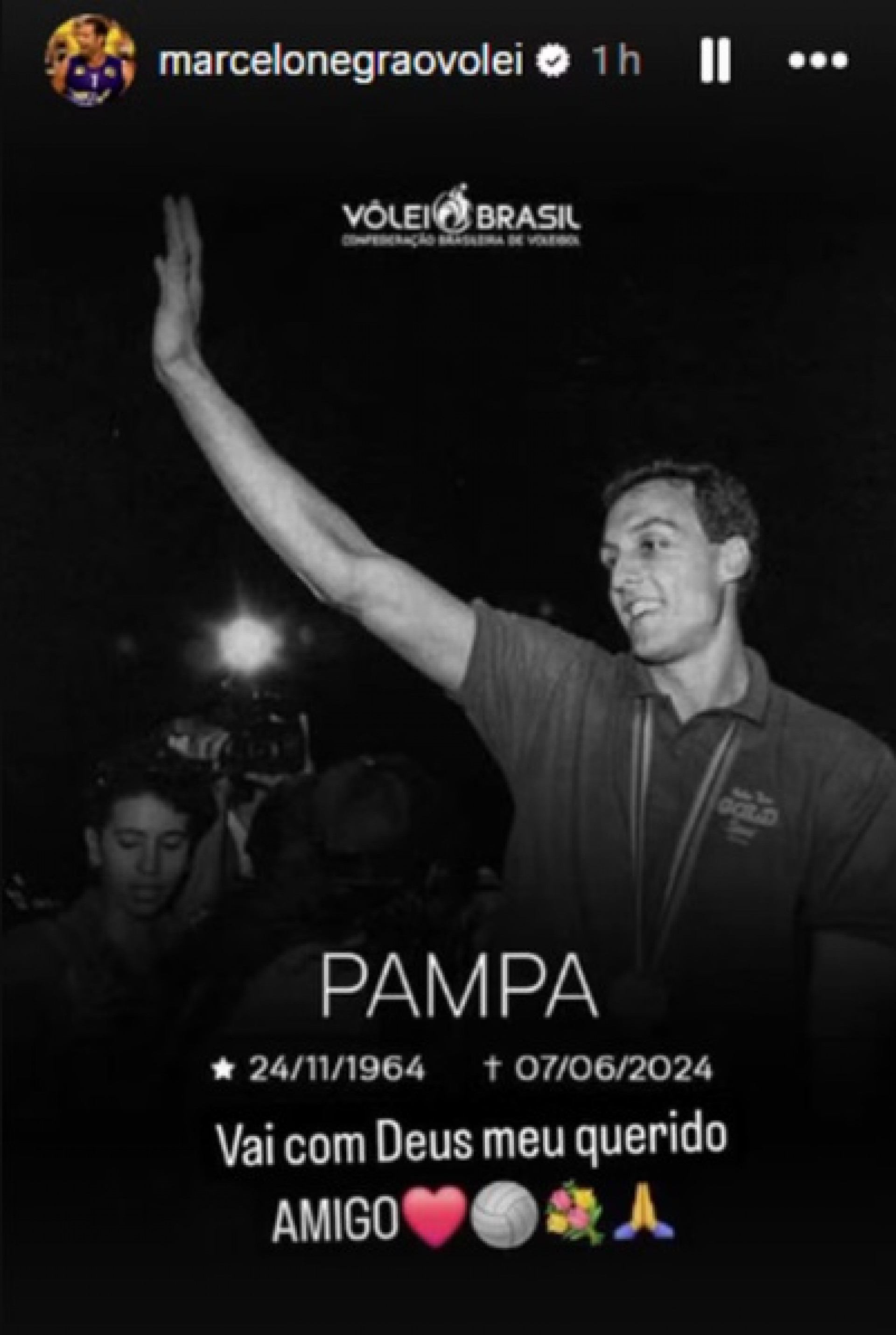 Marcelo Negr&atilde;o se despediu do amigo Pampa - Reprodu&ccedil;&atilde;o