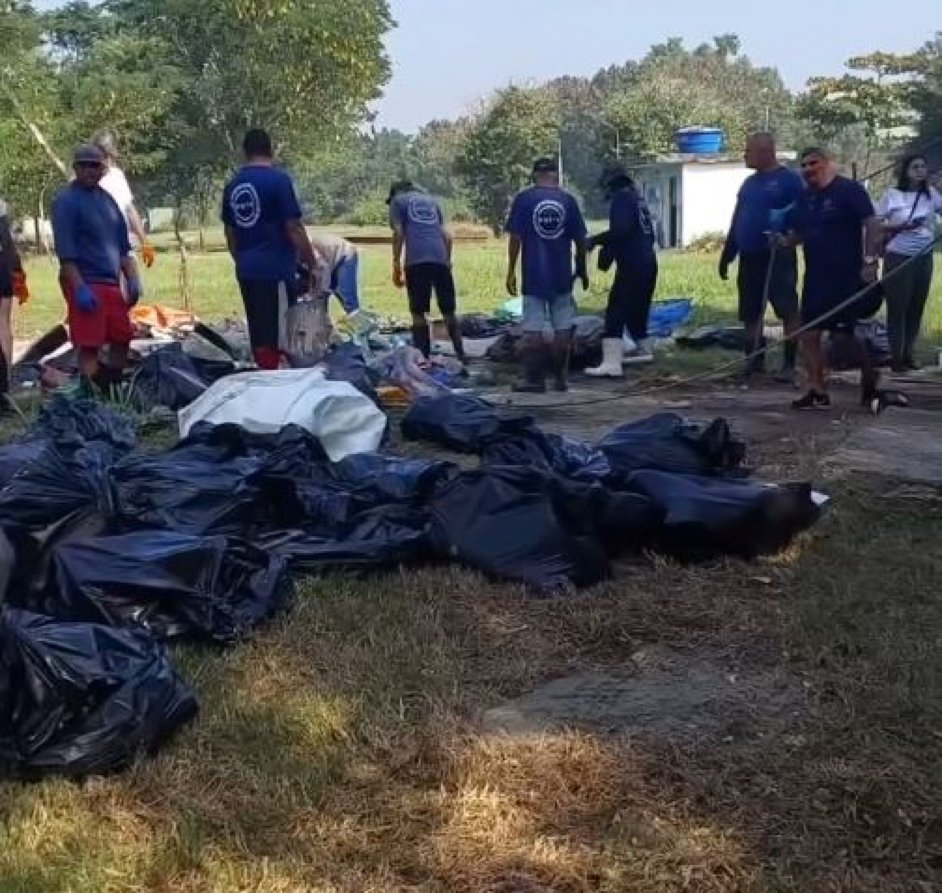 Voluntários do mutirão na Praia da Amendoeira usaram um aplicativo para pesar as coletas - Reprodução / Coopama RJ