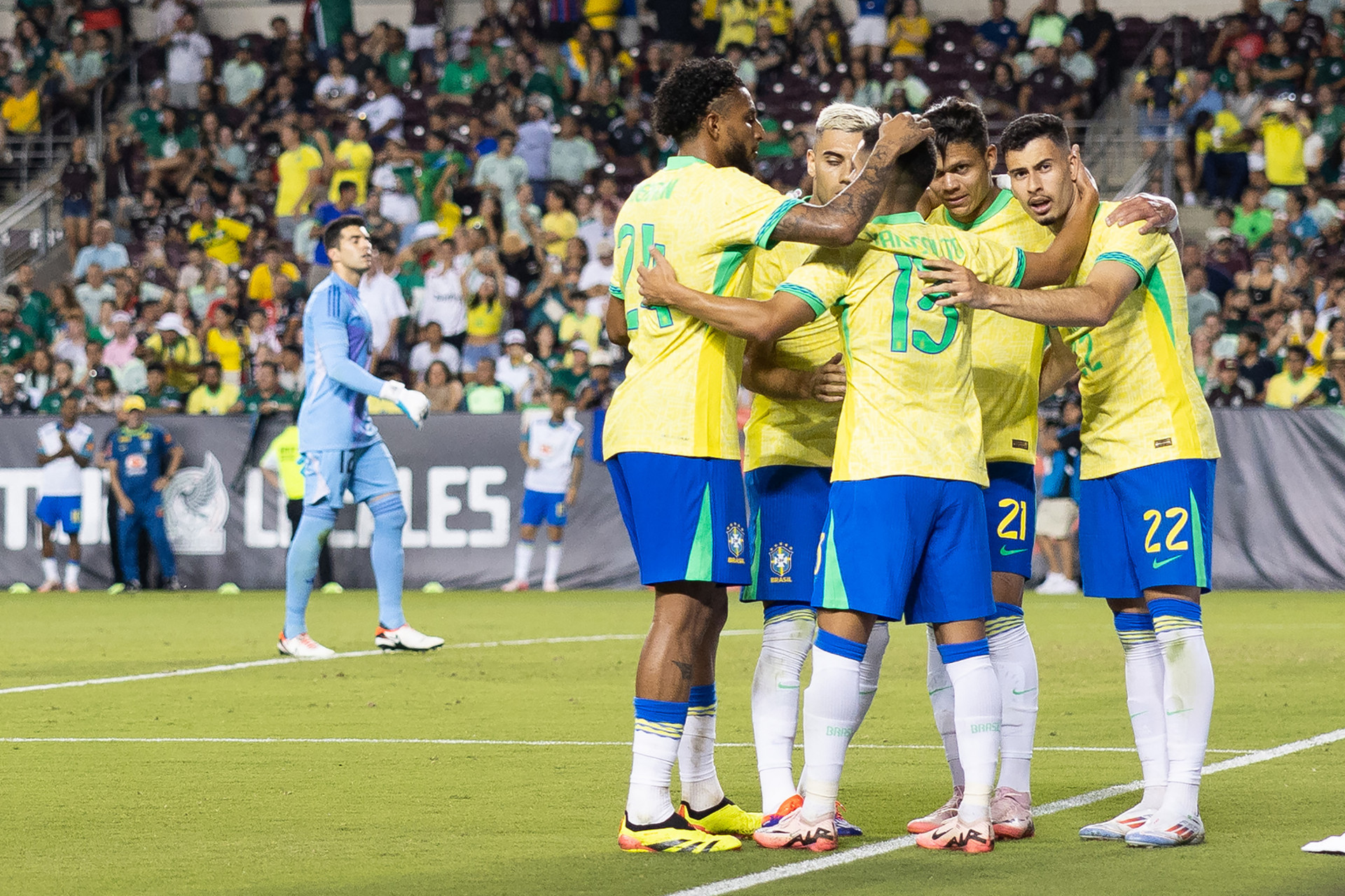 Celebra&ccedil;&atilde;o dos jogadores do Brasil - Aric Becker / AFP