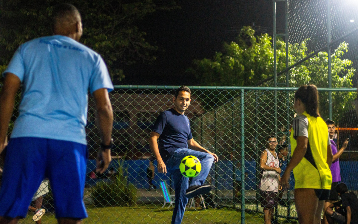 O prefeito Abraãozinho participou da inauguração do espaço na Vila Olímpica