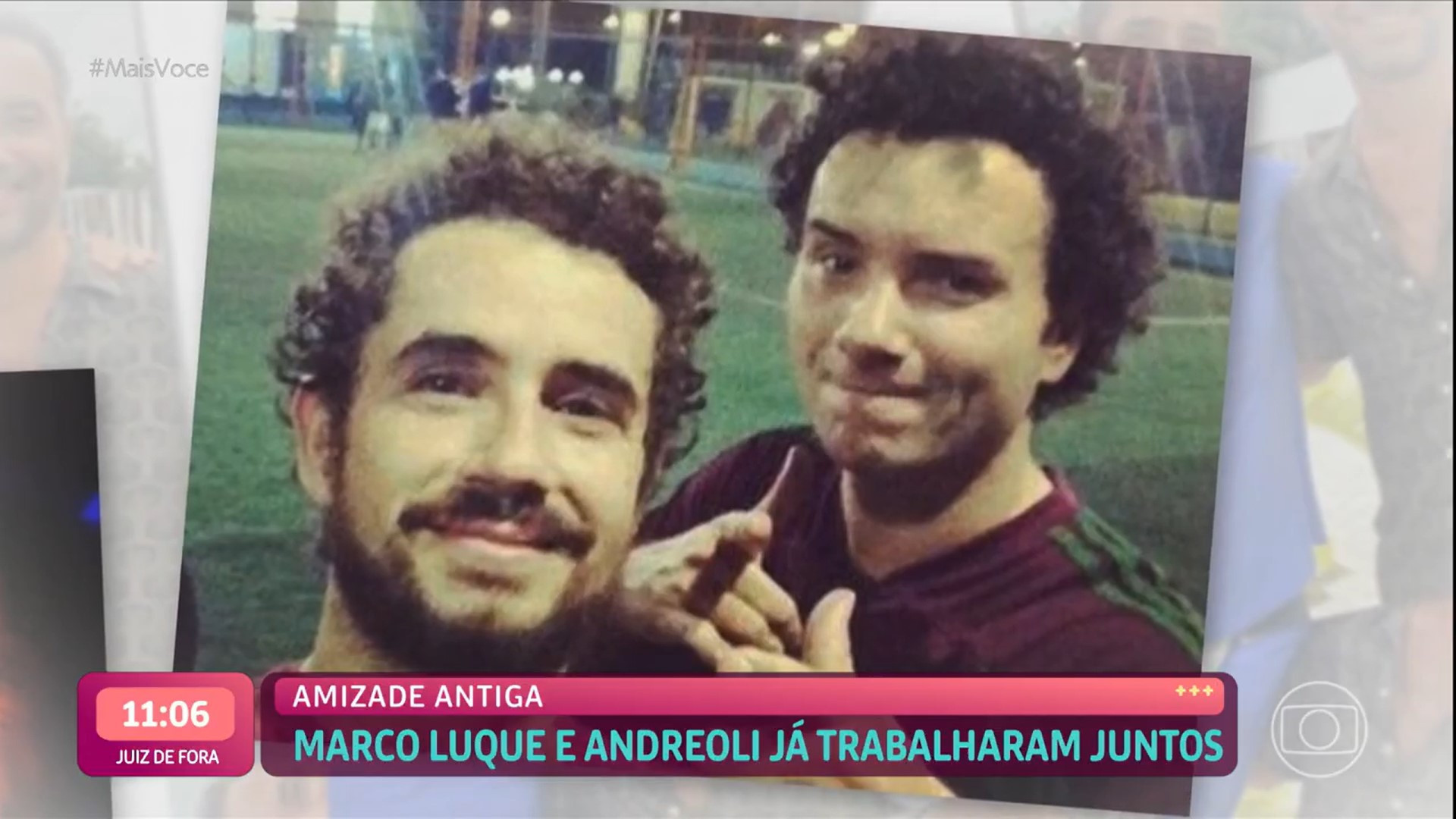 Marco Luque invade Mais Você de moto e emociona Felipe Andreoli - Reprodução / TV Globo