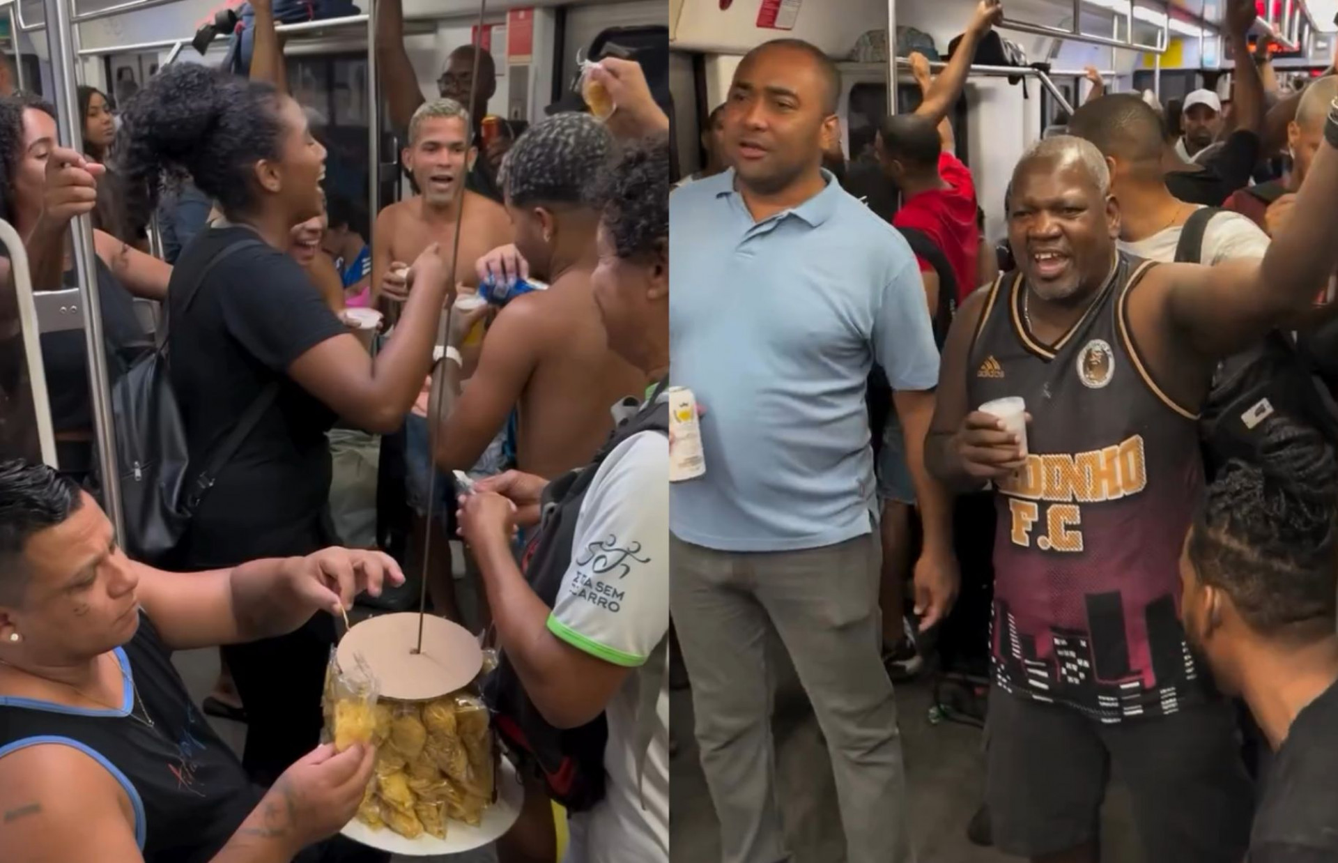 Roda de samba anima a volta para casa em vagão de trem no ramal Japeri - Reprodução / Instagram