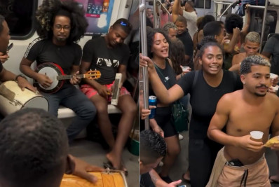 Viagem musical! Roda de samba em vagão de trem no ramal Japeri viraliza nas redes sociais