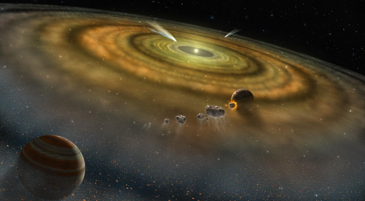 Telescópio James Webb revela colisão de asteroides em sistema estelar vizinho