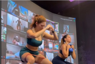 Mari Gonzalez e Ana Clara treinam juntas na academia