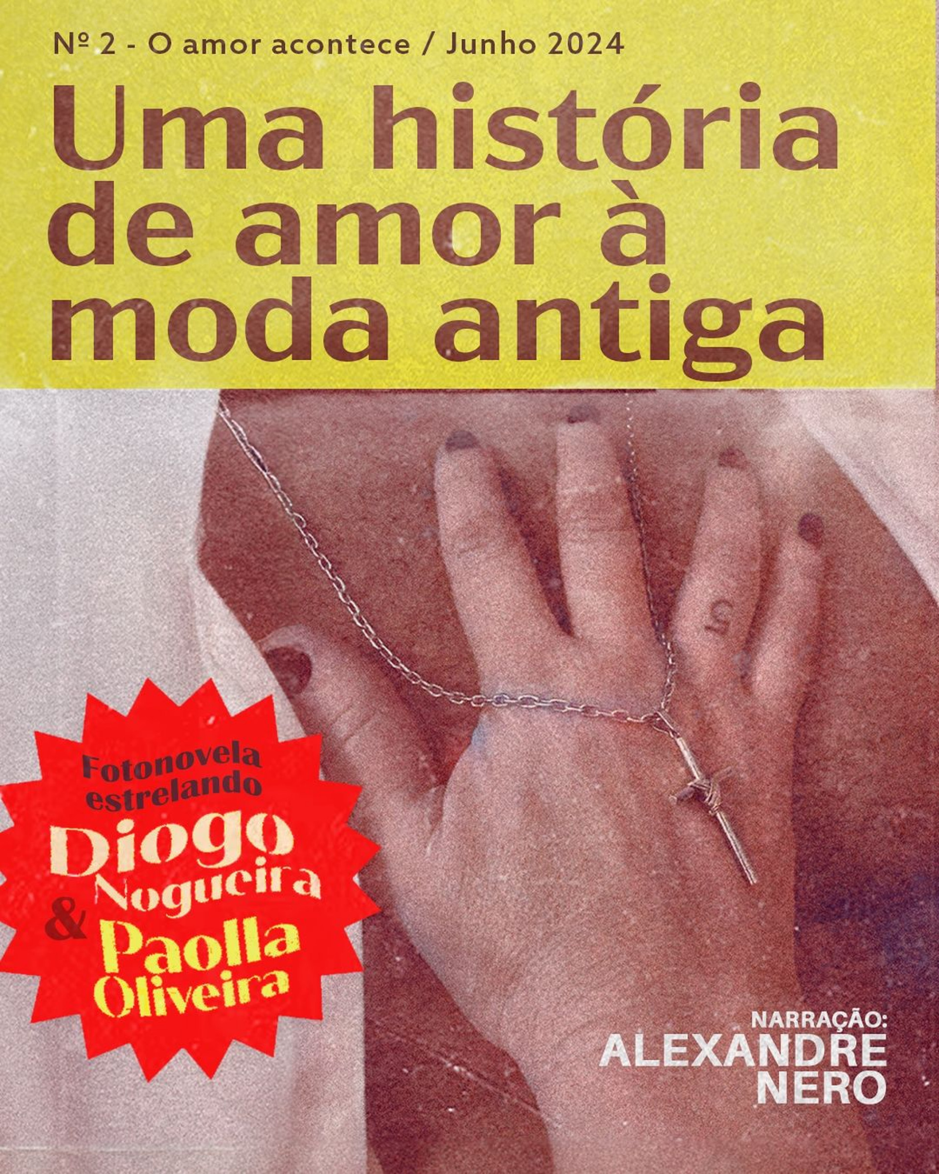 Diogo Nogueira faz fotonovela para contar sobre romance com Paolla Oliveira 
 - Reprodução / Instagram 