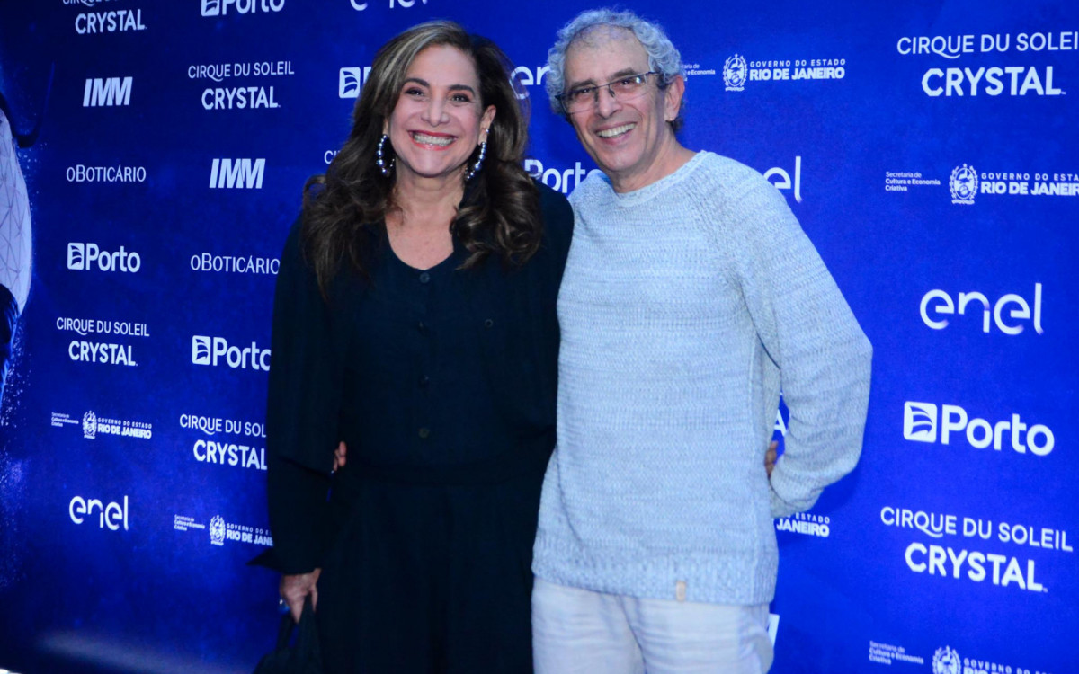 Totia Meireles e Jaime Rabacov prestigiam espetáculo do Cirque Du Soleil no Rio