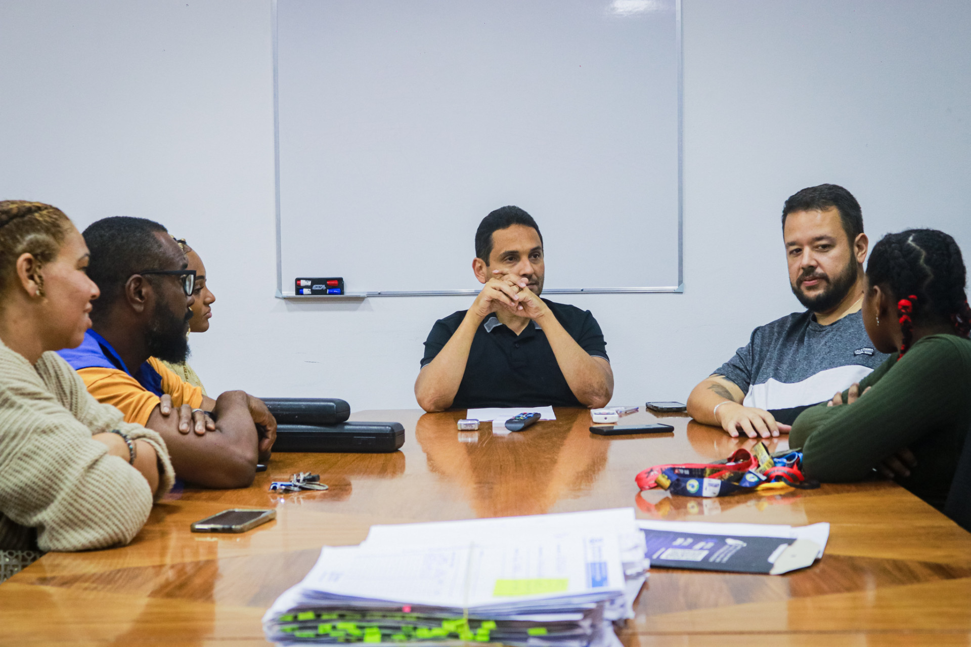 Reunião do prefeito com musicista e atleta  - Felipe Soares / PMN