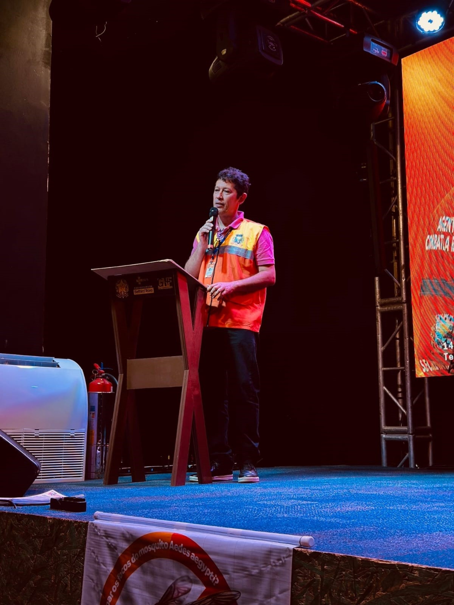 Robson Tardivo, t&eacute;cnico da Vigil&acirc;ncia Ambiental do Minist&eacute;rio da Sa&uacute;de, foi quem apresentou o semin&aacute;rio - Divulga&ccedil;&atilde;o / PMBR