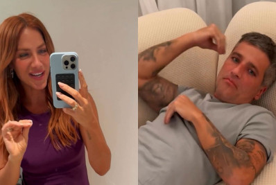 Giovanna Ewbank faz pegadinha com Bruno Gagliasso e cai na risada: 'Cara de pau'