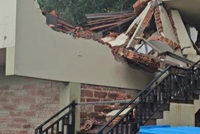 Santuário desaba após deslizamento de terra no RS